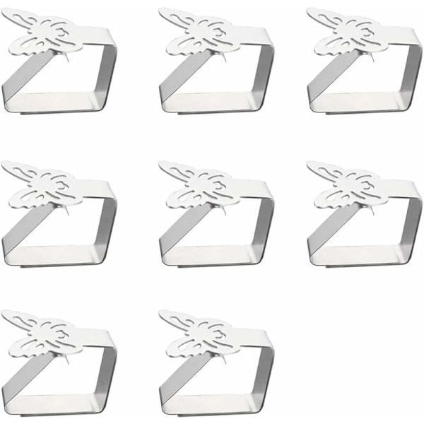 8 Butterfly Rustfritt Stål Serviettholder Klemme Klemmeholder Bord C
