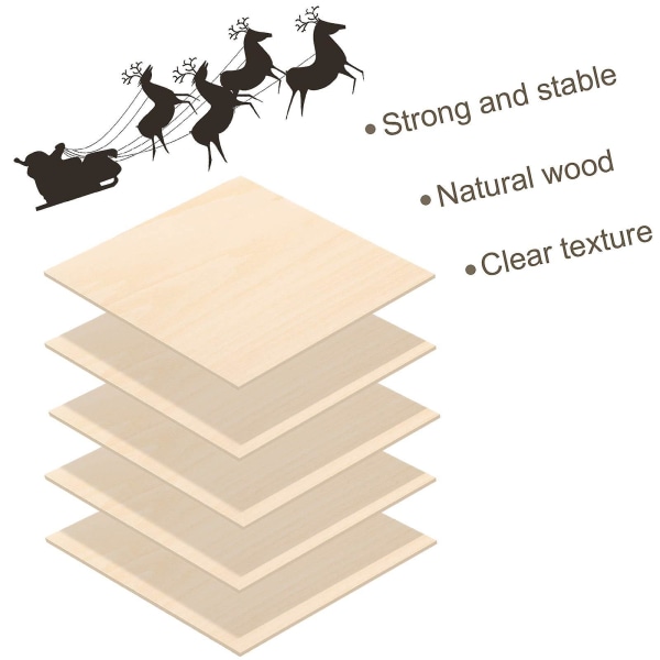 8 delar Balsa-träskivor Träplywood Hobbyträskiva för självhantverk Trämodell (200 X 200 X 1,5 Mm)