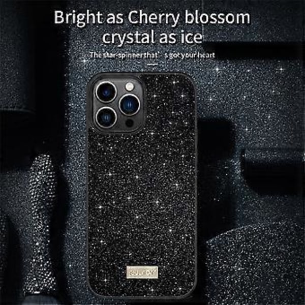 SULADA iPhone 16 Pro Max -kotelo PU-nahka+PC+TPU Glitter Paljetit Takapuhelimen kuori Multi-color