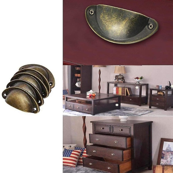 20-pack 65 mm håldistans Vintage-stil dragknoppar Kopparhandtag Knoppar (Grön brons)