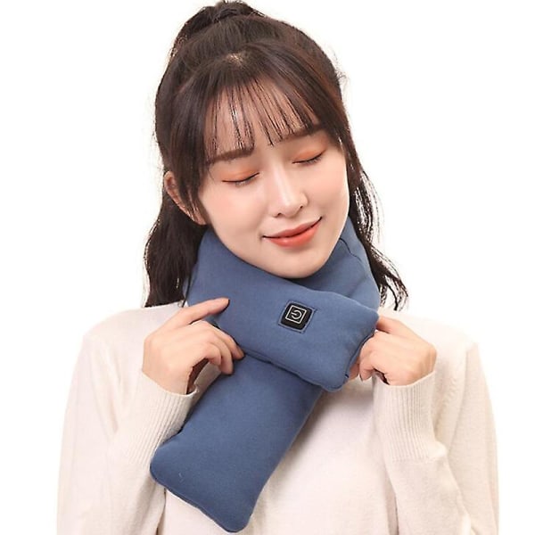 Heated Scarf, Adjustable Heating Scarf Usb Heated Scarfs, Warm And Hot Compress Belt（Vibration Light Blue）