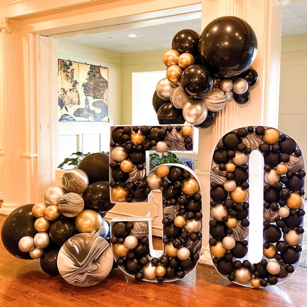100 stk. 10 tommer sorte heliumballoner, sorte heliumballoner