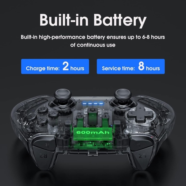 Gamepad Nintendo Controller (8 färger justerbar RGB) Switch Cont