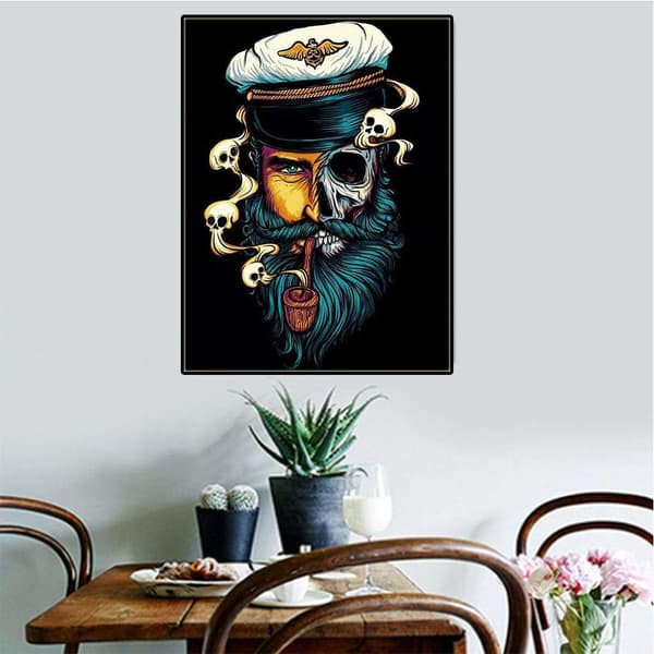 Voksen Diamant Maleri Sæt Skull Captain DIY 5D Rund Fuld Diamant