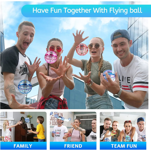 Flygende Nebula Orb-leketøy 【2022 oppgradert】, Mini håndkontrollert magisk drone med RGB LED-lys, Boomerang flygende ball, gaver til barn, gutter, jenter