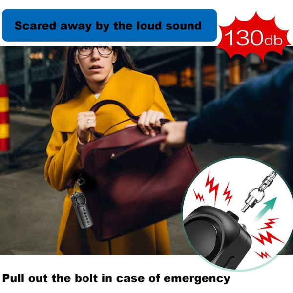 Personligt larm nyckelring - Säkra ljud - Personligt larm - 130dB Lo