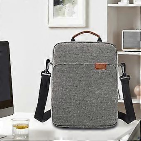 Pekskärm Tablet Väska Fodral Crossbody Väska Yttre Dragkedjeficka för Mindre Föremål Organiserad Hållbar Slitstark Dammtät Handväska (S Grå) S Gray