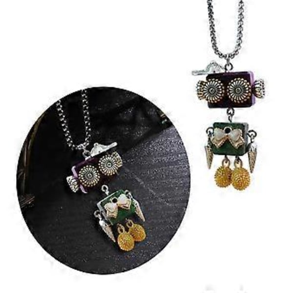 DIY Puinen Palikkarobotti Kaulakoru Tyylikäs Solisluuketju Säädettävä Pituus Chokerit Unisex Punk Solisluuketju Koriste FN10025