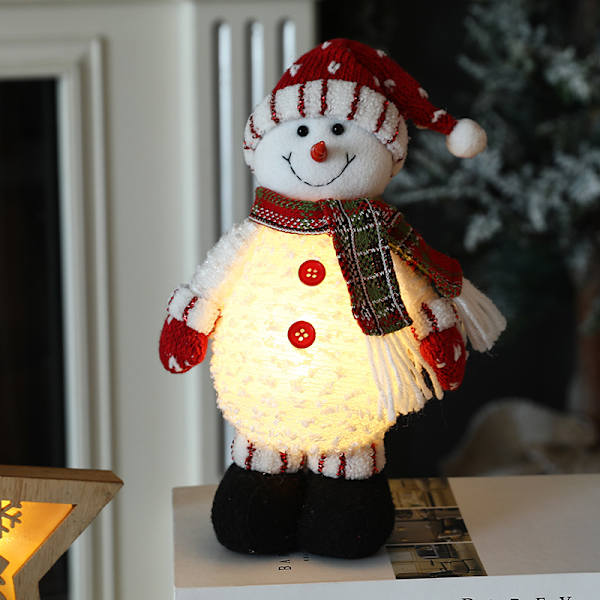Julepynt Lysende Snemand Figur Dekoration Lighti