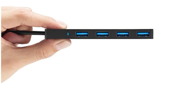Usb Hub, 4 Port Usb 3.0 Hub, Ultra Slim Bærbar Data Hub Anvendelig Til Notebook Pc, Bærbar Computer, Usb Flashdrev