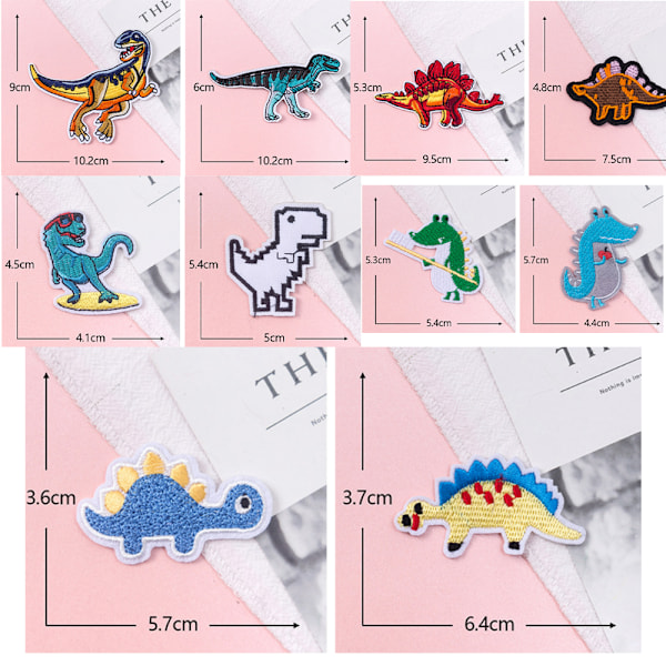 10 stycken broderade strykmärken, broderade självhäftande strykjärn