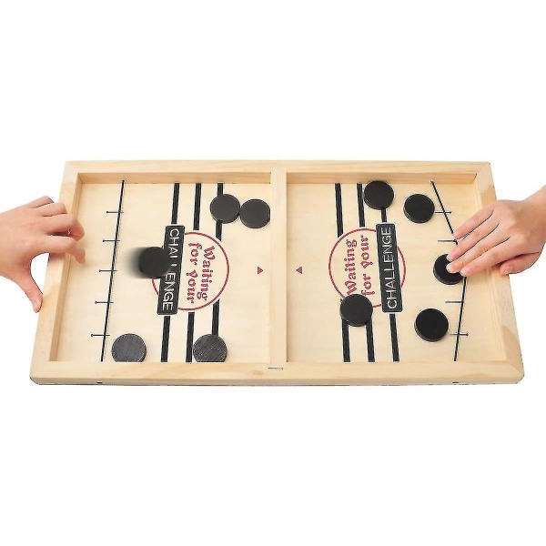Snabbt Sling Puck Game, Trä Sling Puck Board Bordsspel för vuxna barn Interaktiv leksaksfest förälder-barn