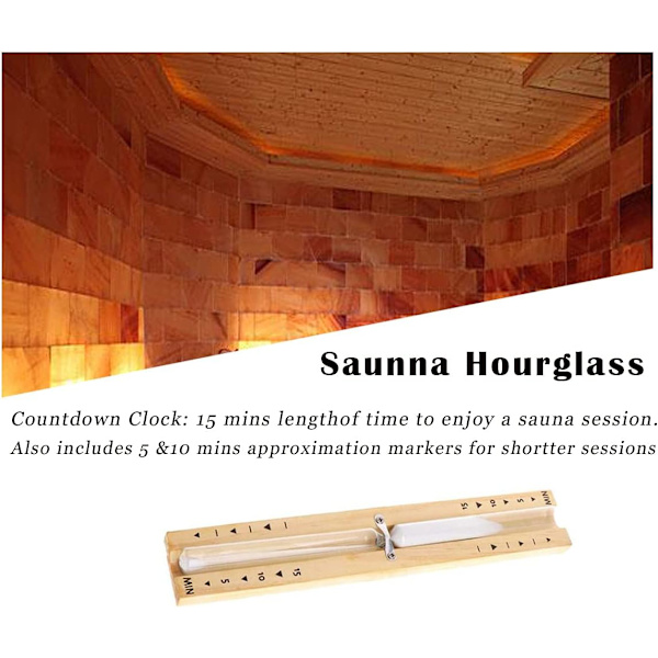 Sauna Timeglas, 15 minutters Sauna Timeglas, Træ Timeglas, Sau