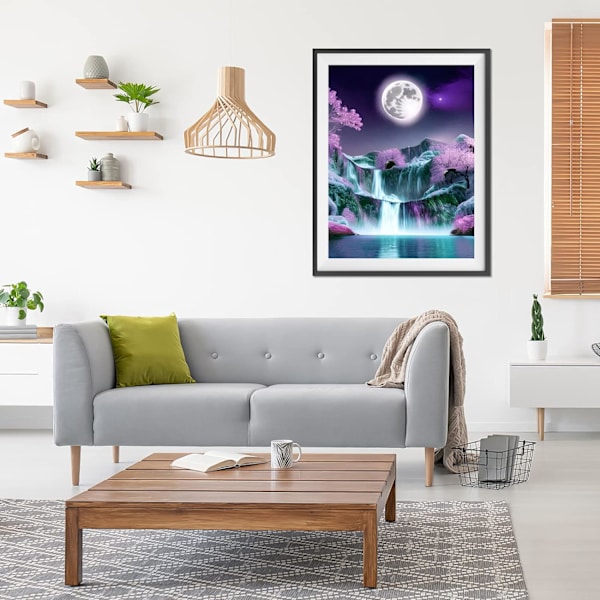 30*40cm Timanttimaalaussetti Aikuisille, Kuu Timanttimaalaussetti, 5D D
