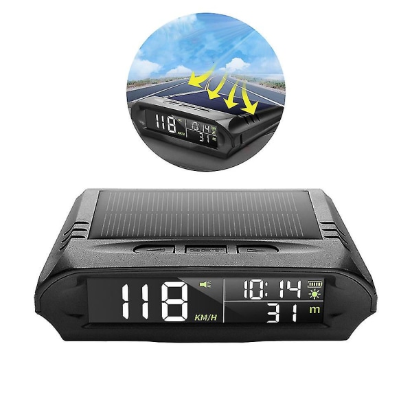 Universal Hud Bil Sol Digital Meter Gps Speedometer Overspeed Alarm Afstand Højde Display