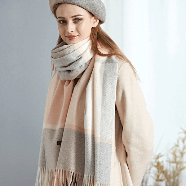 Cashmere lång sjal i matchande färg för kvinnor höst och vinter