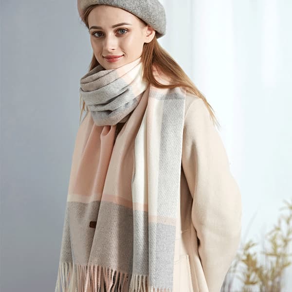 Cashmere lang sjal i matchende farve til kvinder efterår og vinter