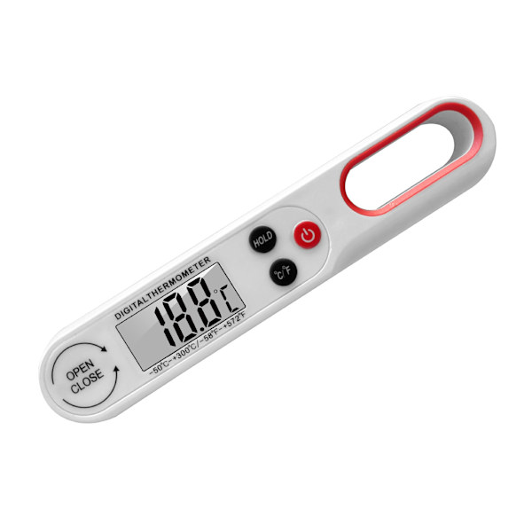 Digitalt mattermometer Foldable Instant Read Bbq Kjøtt Termometer (hvit)