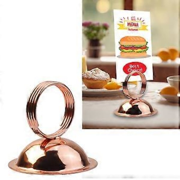 Eleganta Bordsnummerhållare i Metall Unik Menyställ Praktisk Tråd Bildhållare för Bordsanvändning vid Evenemang roséguld rose gold A