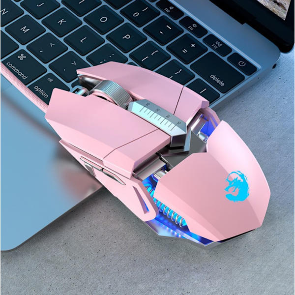 Trådlös 2.4G tyst spelmus - USB optisk trådbunden mus - RGB-bakgrundsbelysning, 4 nivåer justerbar DPI upp till 4800 - PC-spelmus för Windows-system.
