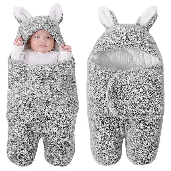 Vauvan talvinen makuupussi vastasyntyneelle, unisex-vauvanvaatteet, vauvan makuupussi, L, harmaa