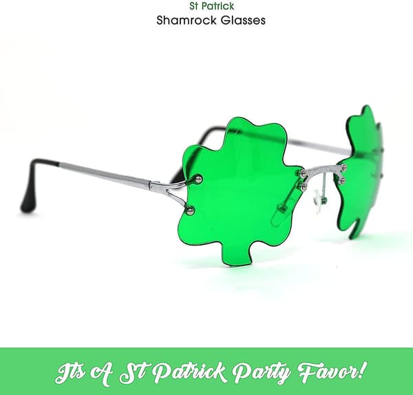 St. Patricks Day Irske Shamrock Blad Briller