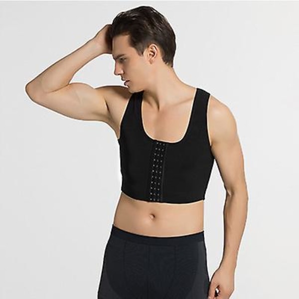 Mænd Gynecomastia Shaper Ny Slank Bryst Kontrol Bryster Shapewear Undergarments Mave Bælter Krog（M）