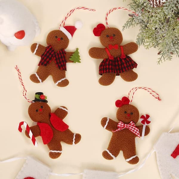 4 st pepparkaksgubbe dockor prydnader pepparkaksgubbe jul