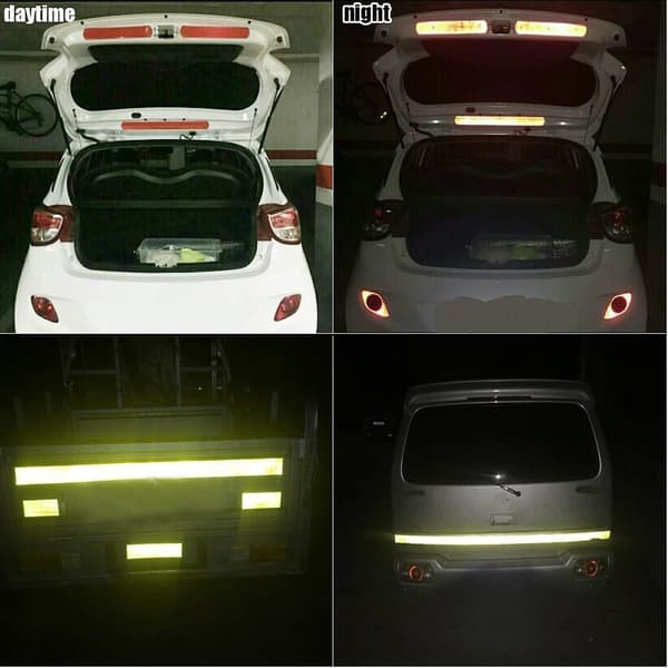 Reflekterende advarselstape selvklebende vanntett sikkerhetsreflektor varmesticker 3m*5cm gul