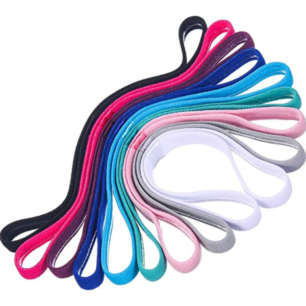 16 Pcs Sports Headbands Non-Slip Elastic Hair Bands for Jogging Football Doing Yoga Exercise Women Men