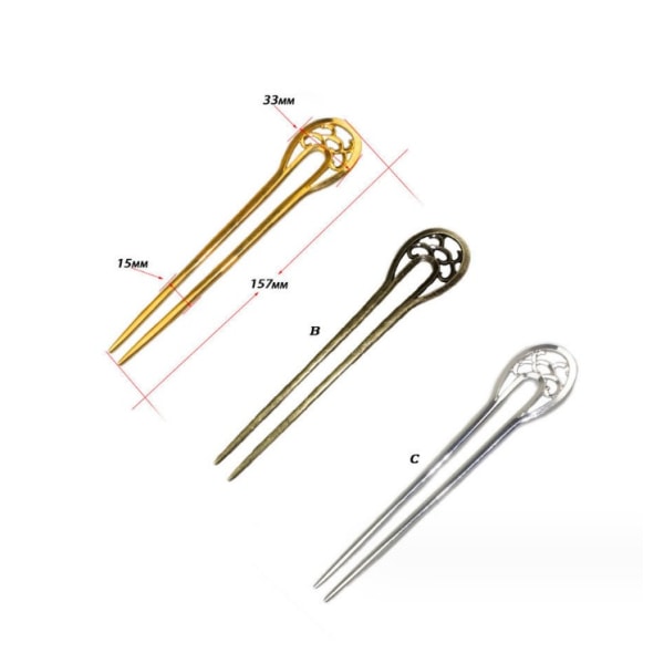 2 st guld Bobby Pins U-formade vintage hårgafflar för långt H