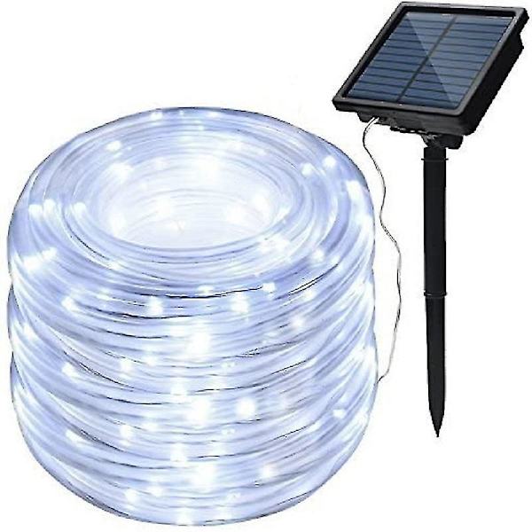Led-remsa utomhus solcellslampor, vattentät 100led 8-läges tejp rör koppartråd rep solcellslingor för trädgårdshem fest bröllop juldekoration