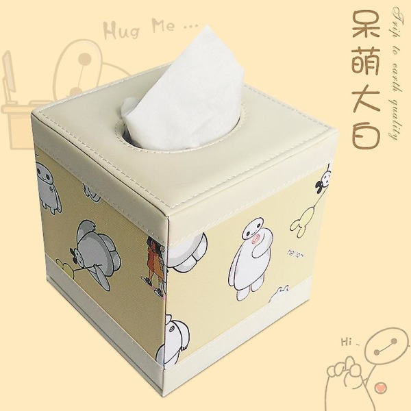 Tissue Box-hållare Tissue Box Cover Servetthållare Pu Läder Tissue Dispenser Ansikts- Tissue Box Vit
