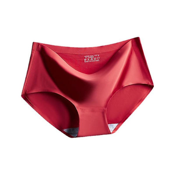 4 st Is Silke Sömlösa Damunderkläder Sexiga Mid-waist Spandex Bomulls Briefs（XXXL）