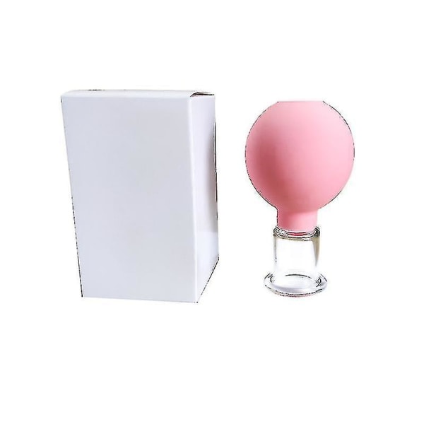 Pink Gummimassagekrop Kopper Vakuum Cupping Glas Ansigt Hudløftning Ansigtskopper Anti Cellulite Cupping Terapi Værktøj Fa1044