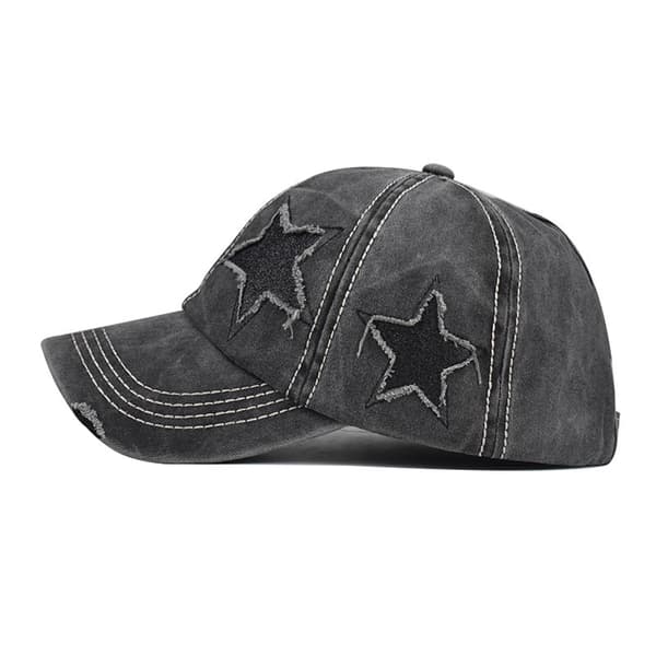 Vasket slitt bomullsdenim justerbar baseballcaps