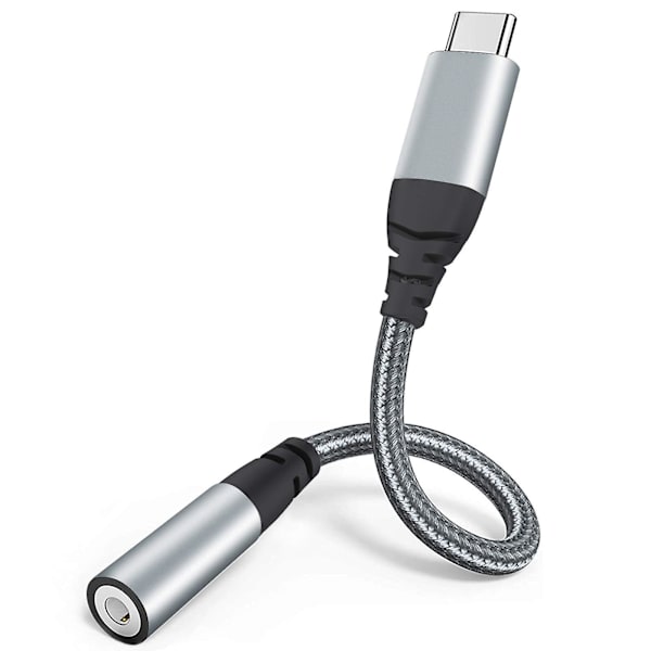 USB-C til 3,5 mm Jack Adapter, Type C til 3,5 mm Hodetelefonadapter Aux Digital Audio Øretelefonadapter
