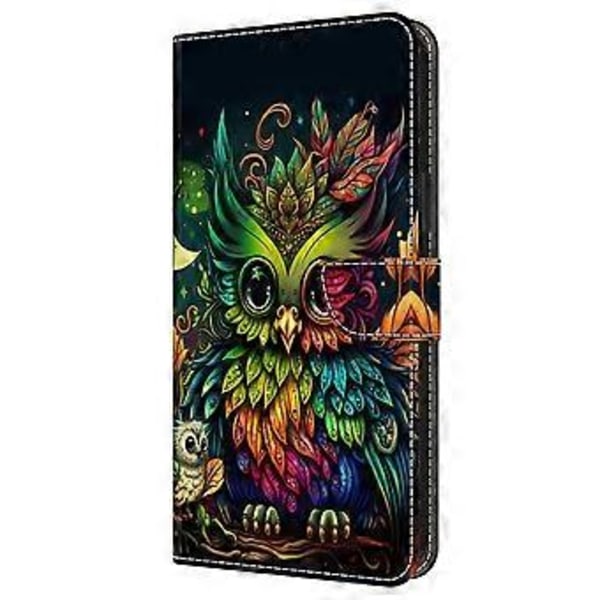 Skal för Samsung Galaxy A16 5G/A16 4G TPU+PU Läder Flip Fodral Colorful Owl