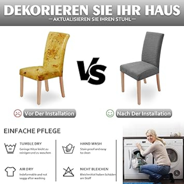 1 st stolskydd, stretchiga matstolsöverdrag moderna stolskydd