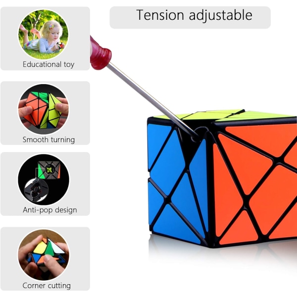 (Sort) Transformer Magic Cube 3D Puslespil Twist Hjerne Teasers Legetøj