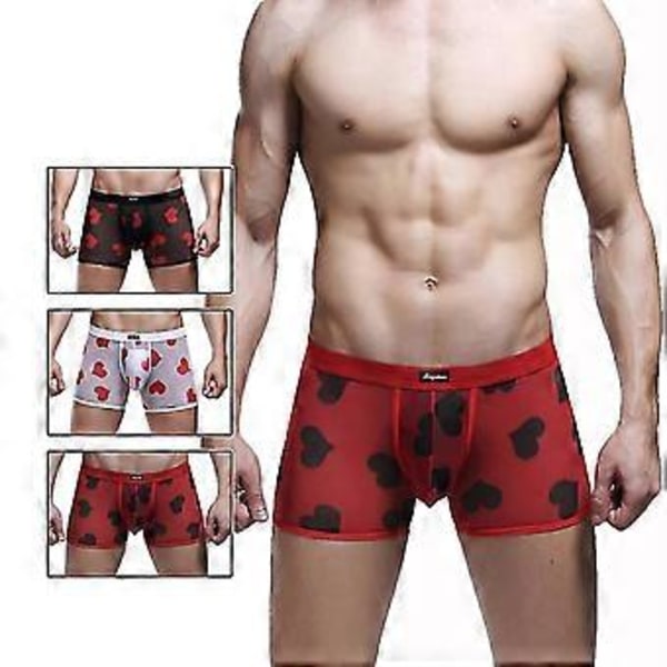 Herre Traceless Undertøj, Sexede Gennemsigtige Trusser Red L