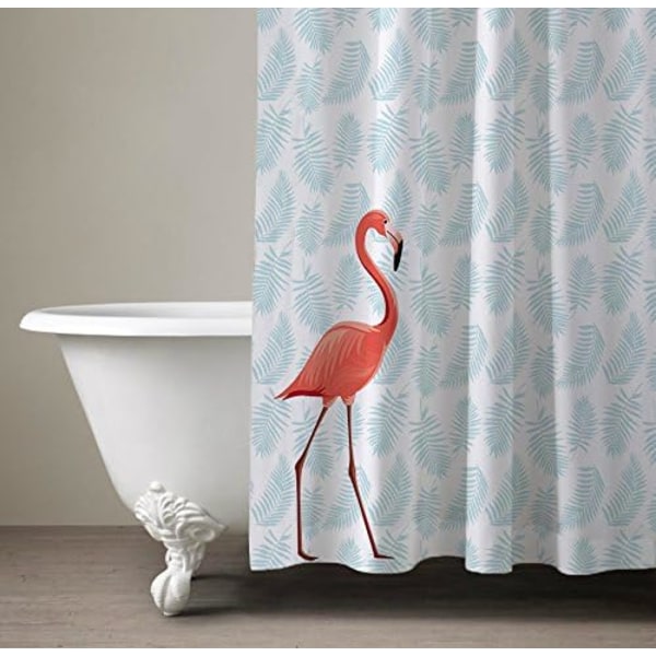 Vanntett og muggsikkert digitalt trykt Flamingo dusjforheng