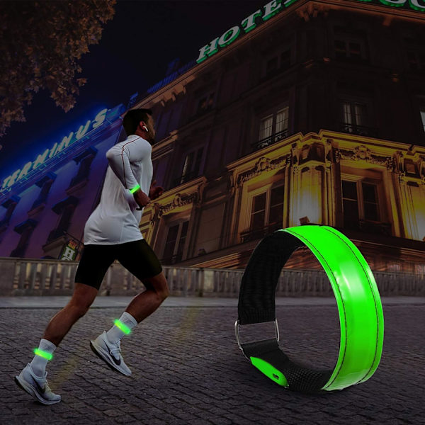 Løb Lys (2 Pak) Genopladelig LED Armbånd Reflekterende Løb