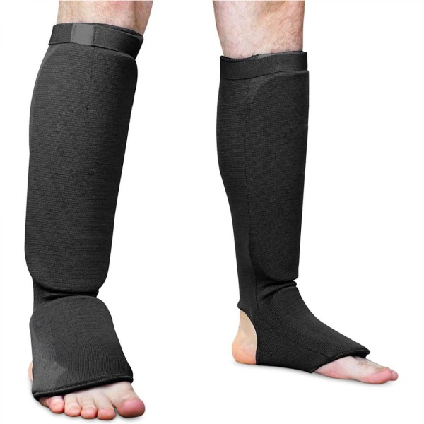 L Shin guard kampsport kickboxning Thaiboxning permanent elastisk