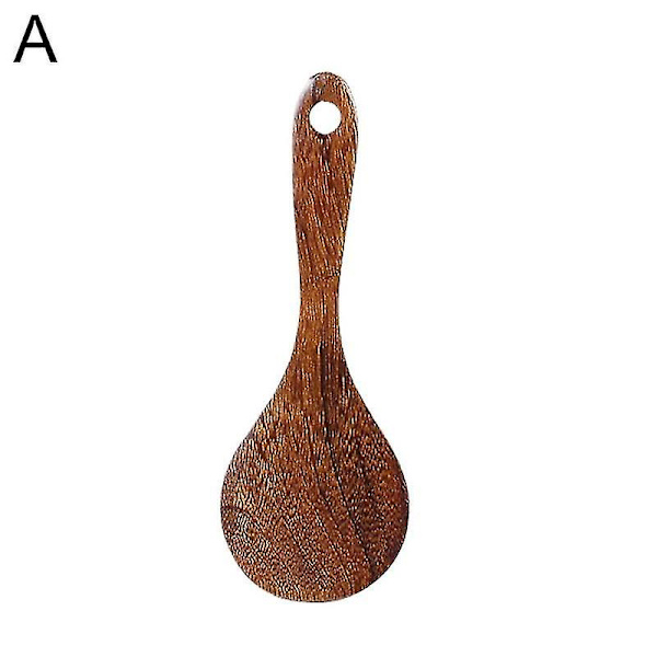 1 st naturlig träspatel Non-stick trä rissked Slev Soppslev Matlagningsspatel Träsked Köksredskap