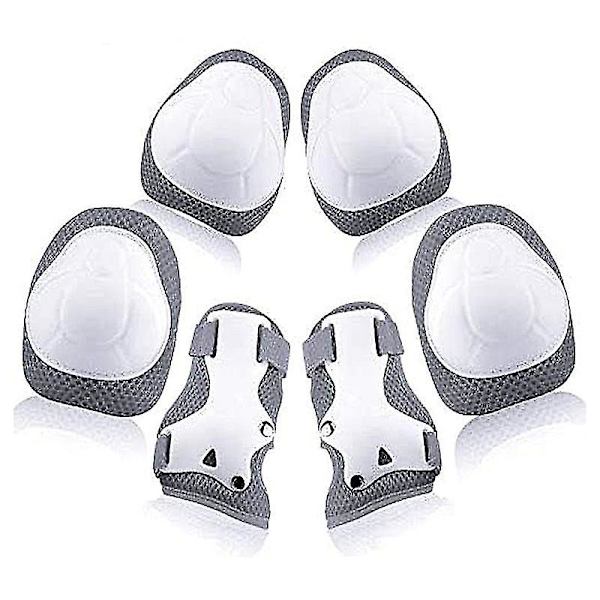 Barn Skate Pads 6 st Justerbara Barn Knäskydd Armbågsskydd Handledsskydd Skyddsutrustning Set（Grå）
