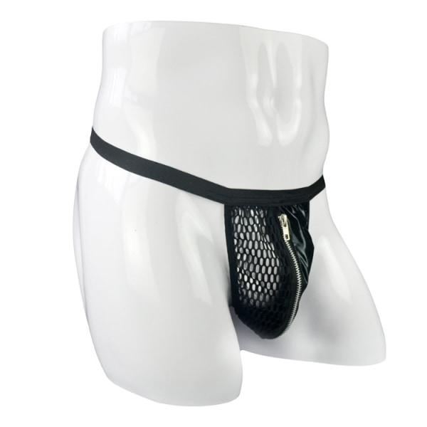 Män Manliga Sex Underkläder Trosor Låg Midja Imitation Läder G-String T-byxor