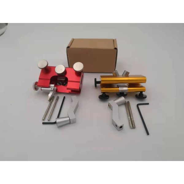 Kedjeslipare Bärbart kedjeslipverktyg för hemmabruk Kedjeklämma slipverktyg med två sliphuvuden (guld)