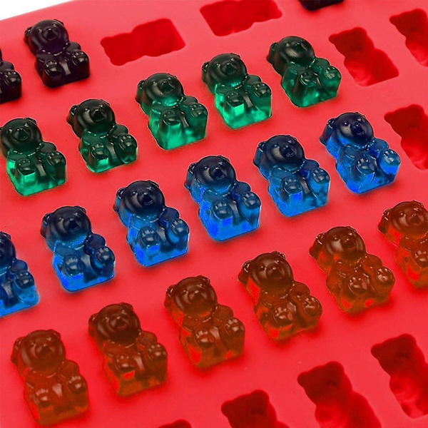2 st 53 håligheter silikon godisformar & iskubsfack Gummy Bear formar present