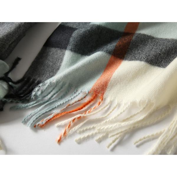 Klassisk Rutiga Tartan Cashmere Halsduk För Kvinnor Män Mjuk Rutiga Frans Halsdukar Blå